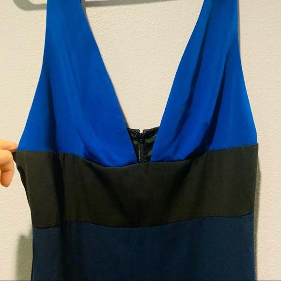 JILL JILL STUART Blue Color Block V Neck Dress - Picture 3 of 7